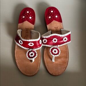 Jack Rogers Red and White Thong Sandals